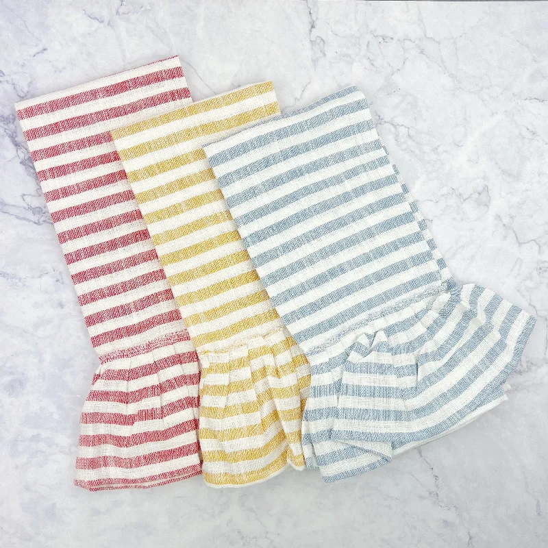 Ruffle Striped Tea Towel