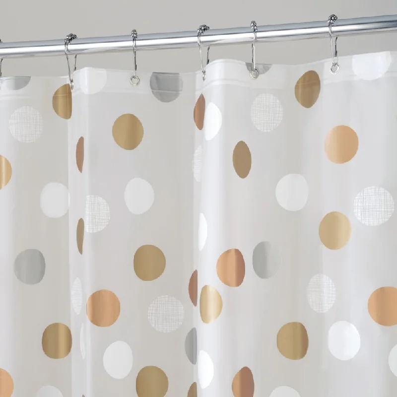 iDesign Gilly Dot PEVA Shower Curtain 72" x 72" in Metallic