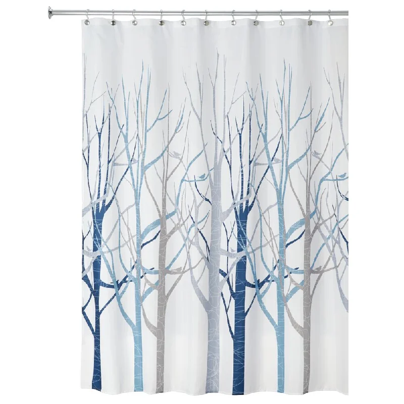 iDesign Forest Shower Curtain 72" x 72" in Blue and Gray