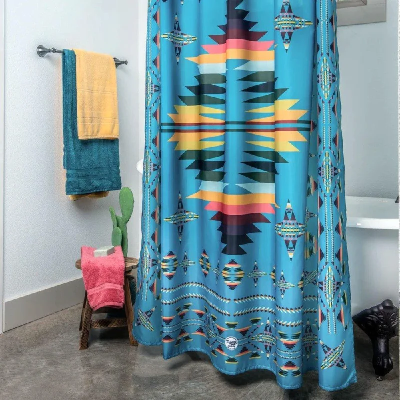 Aztec Turquoise Shower Curtain