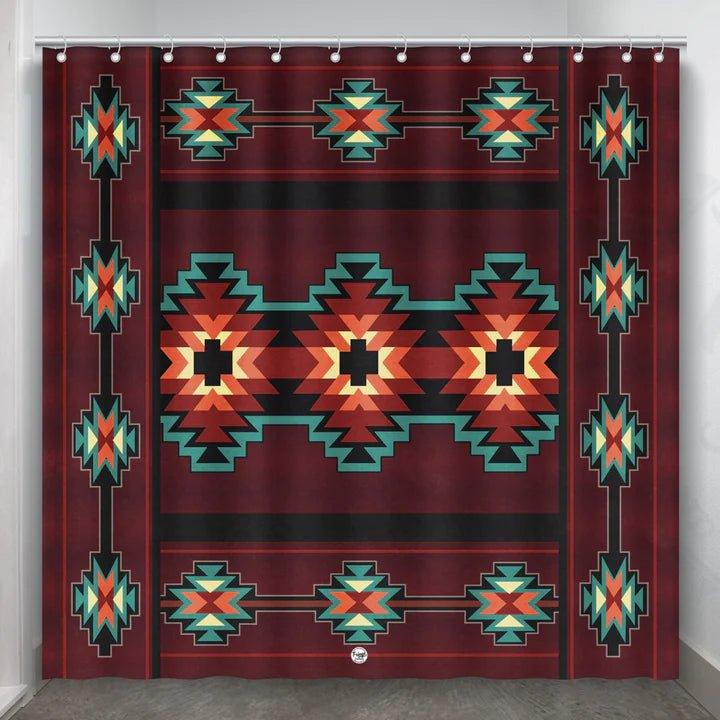 Maroon Southwestern Shower Curtain