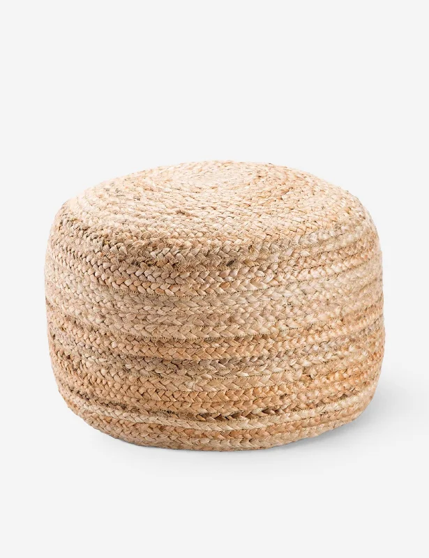 Patan Round Pouf, Natural