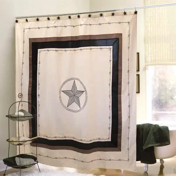 Western Star & Barbed Wire Shower Curtain