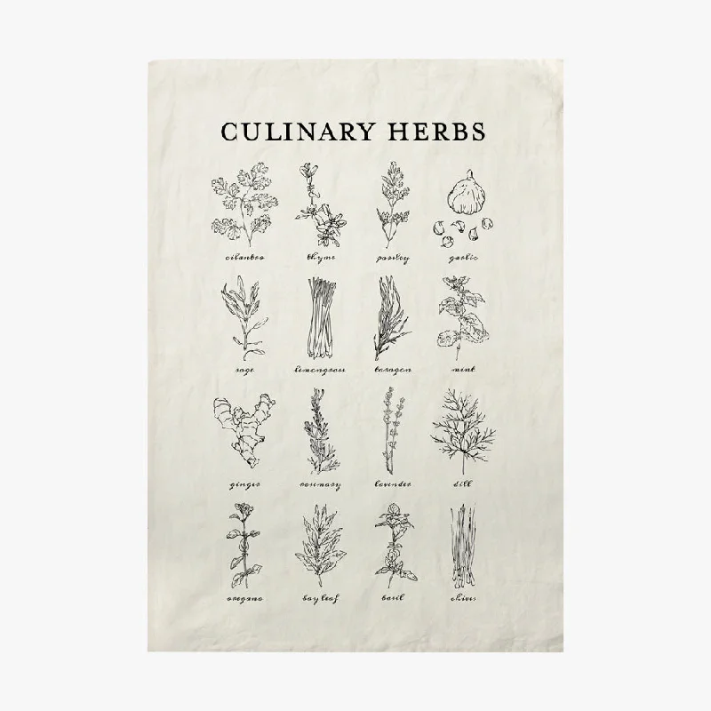 Culinary Herbs Tea Towel