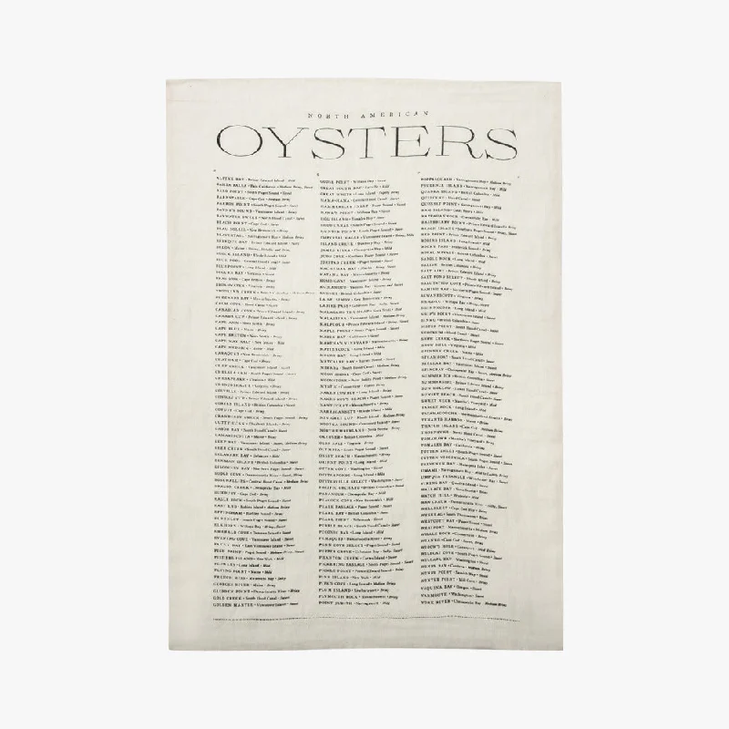 Oyster List Tea Towel