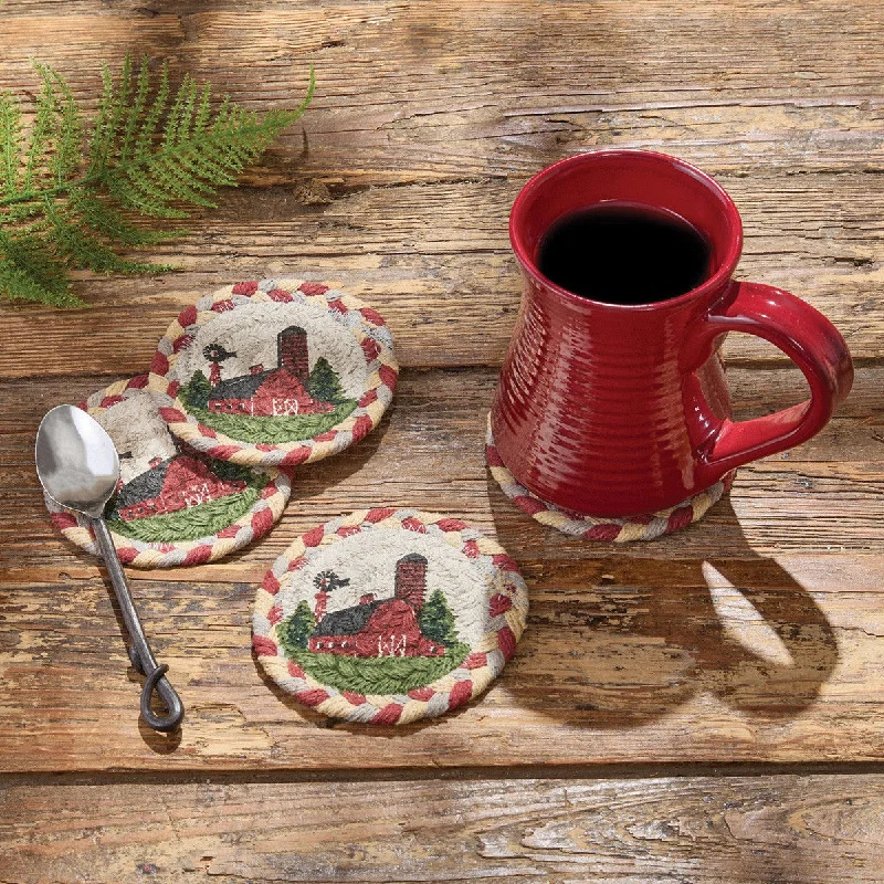 Barn Printed Braided Coasters - Set of 4 Park Designs