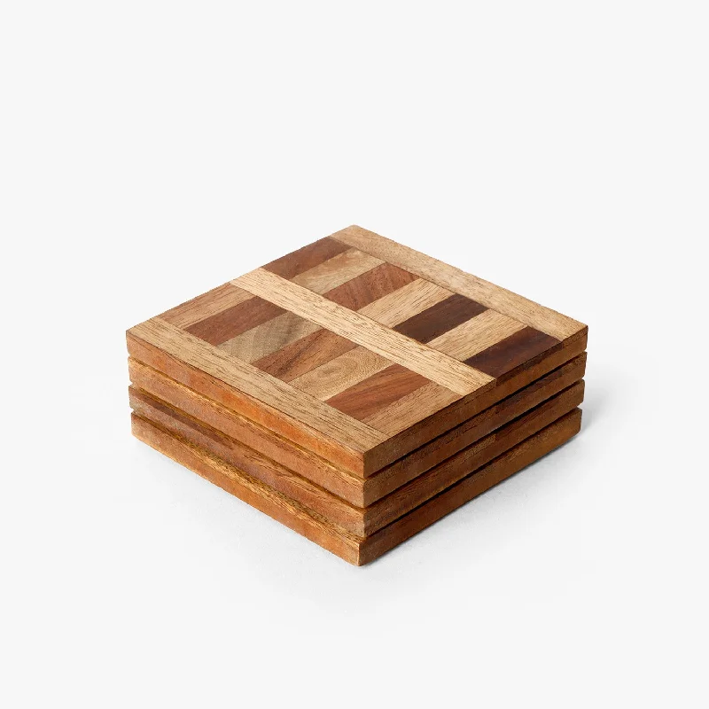 Blockchain Wooden Coasters (10x10x0.8 Cm)