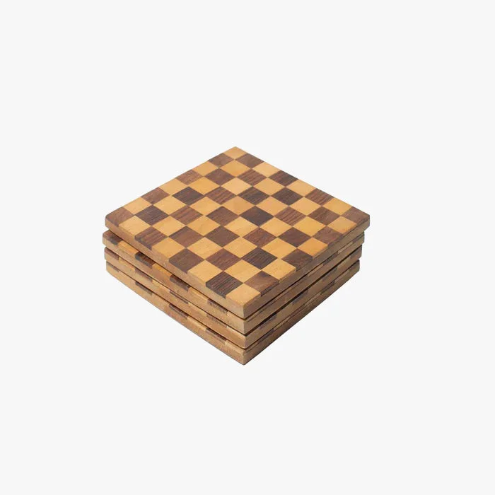 Checkerboard Wooden Coasters