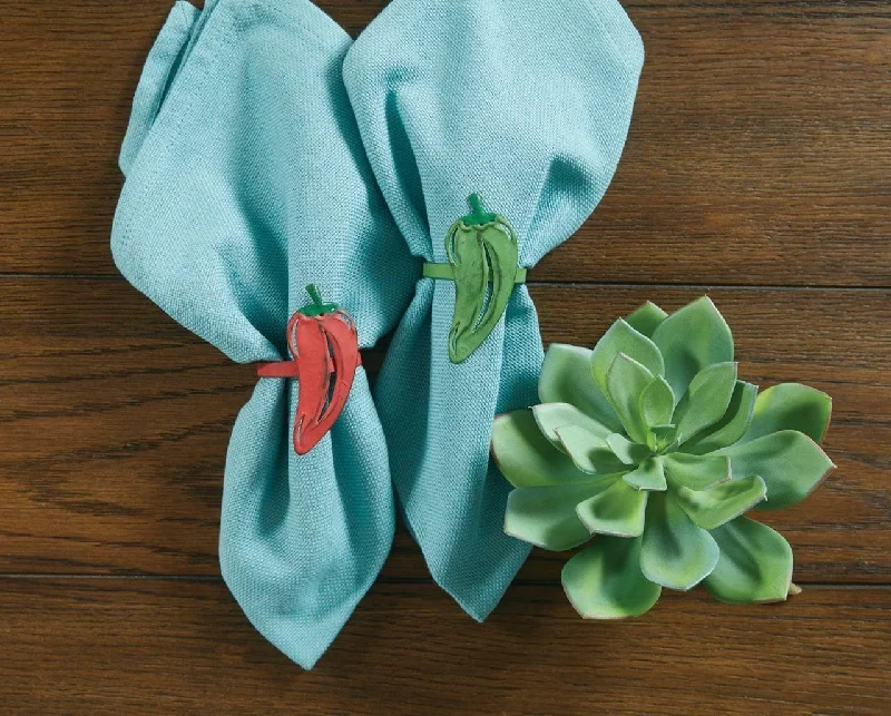 Colorful Southwest Chili Pepper Napkin Rings