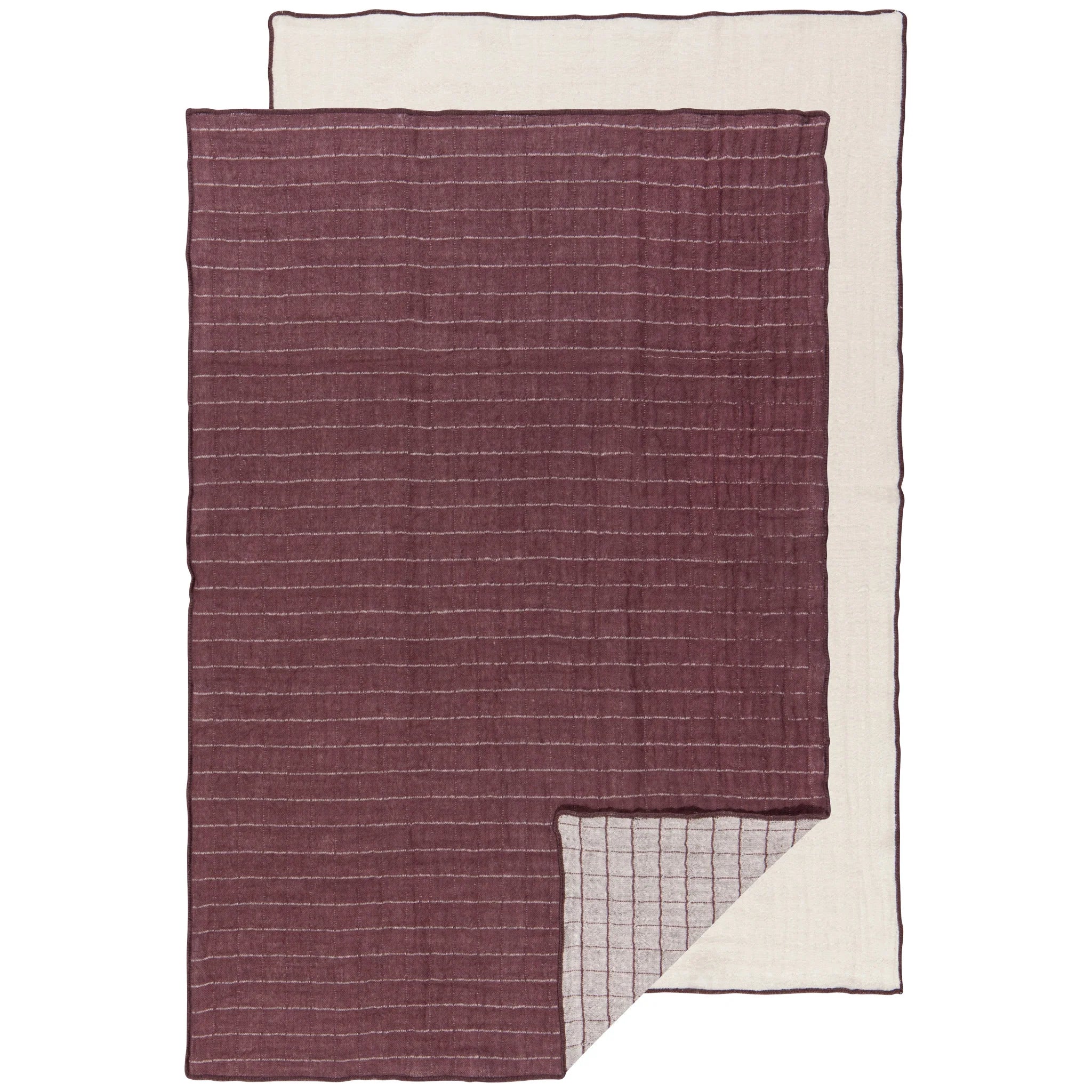 Danica Heirloom Double Weave Cotton Dishtowels - Set of 2 / Ash Plum