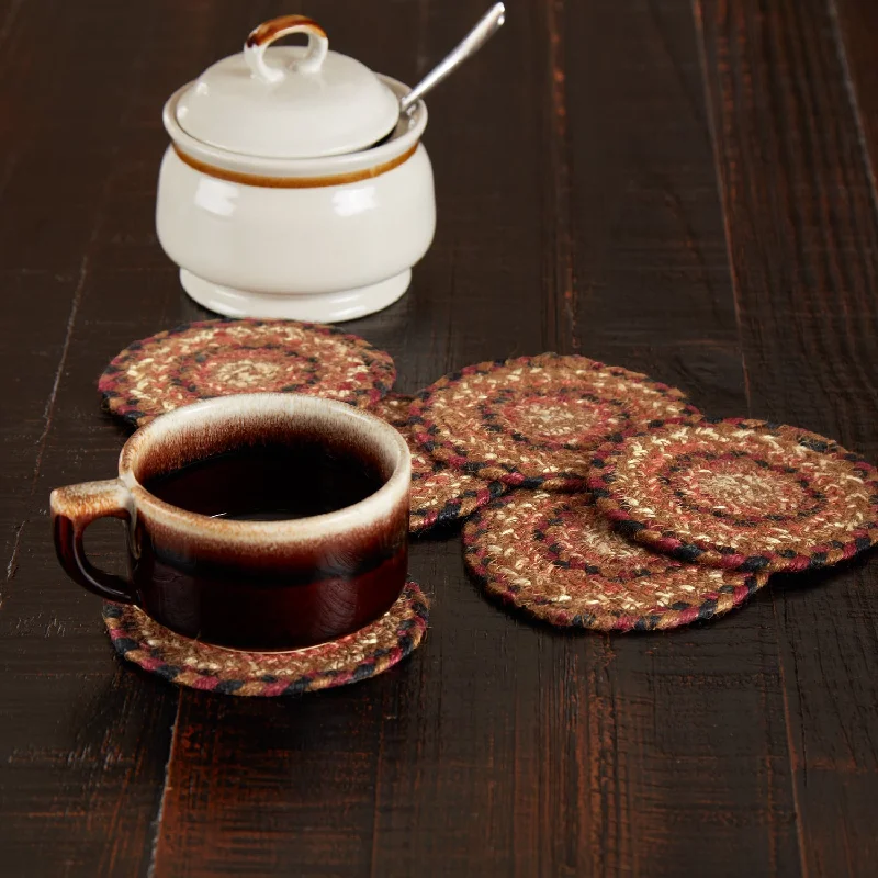 Ginger Spice Jute Coaster Set of 6 VHC Brands