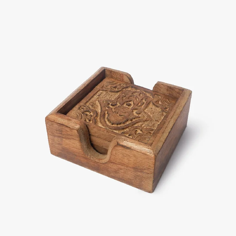 Hamsa Hand-carved Coasters (10x10x1 cm)