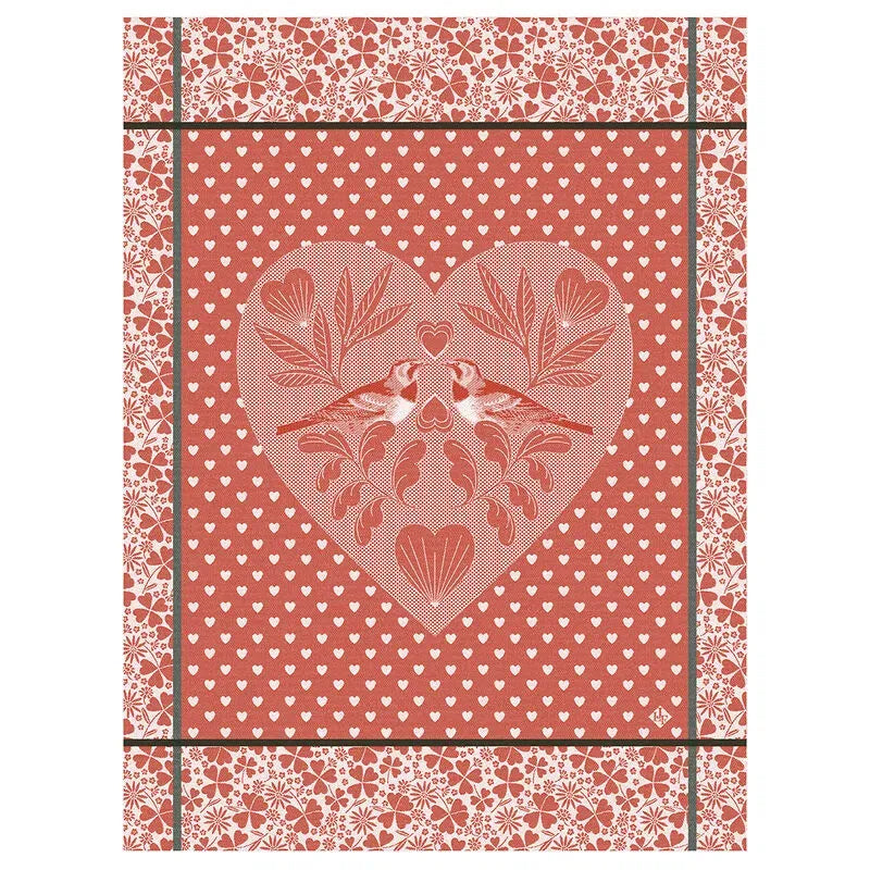 Jacquard Français Cotton Tea Towel - Amour Red