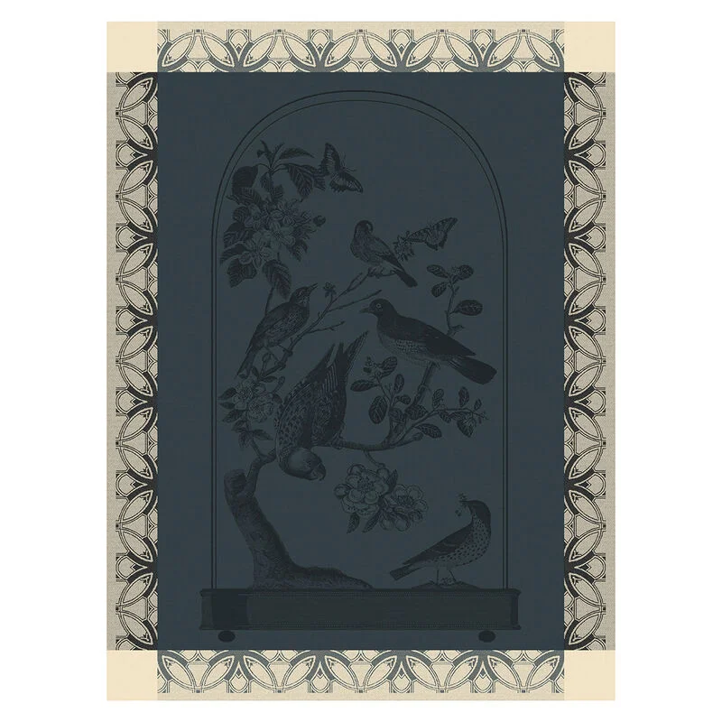 Jacquard Français Cotton Tea Towel - Curiosités Animales Blue