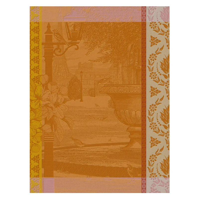 Jacquard Français Cotton Tea Towel  - Jardin Parisien Orange