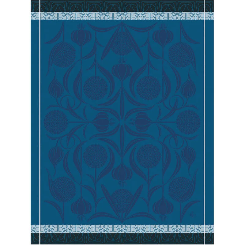 Jacquard Français Cotton Tea Towel  - L'ail Bleu