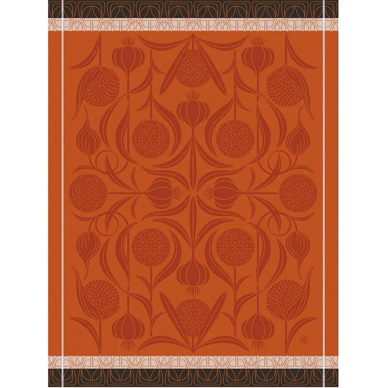 Jacquard Français Cotton Tea Towel  - L'ail Orange