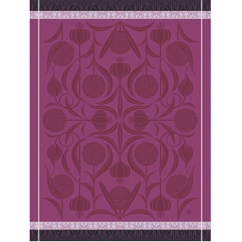 Jacquard Français Cotton Tea Towel  - L'ail Rose