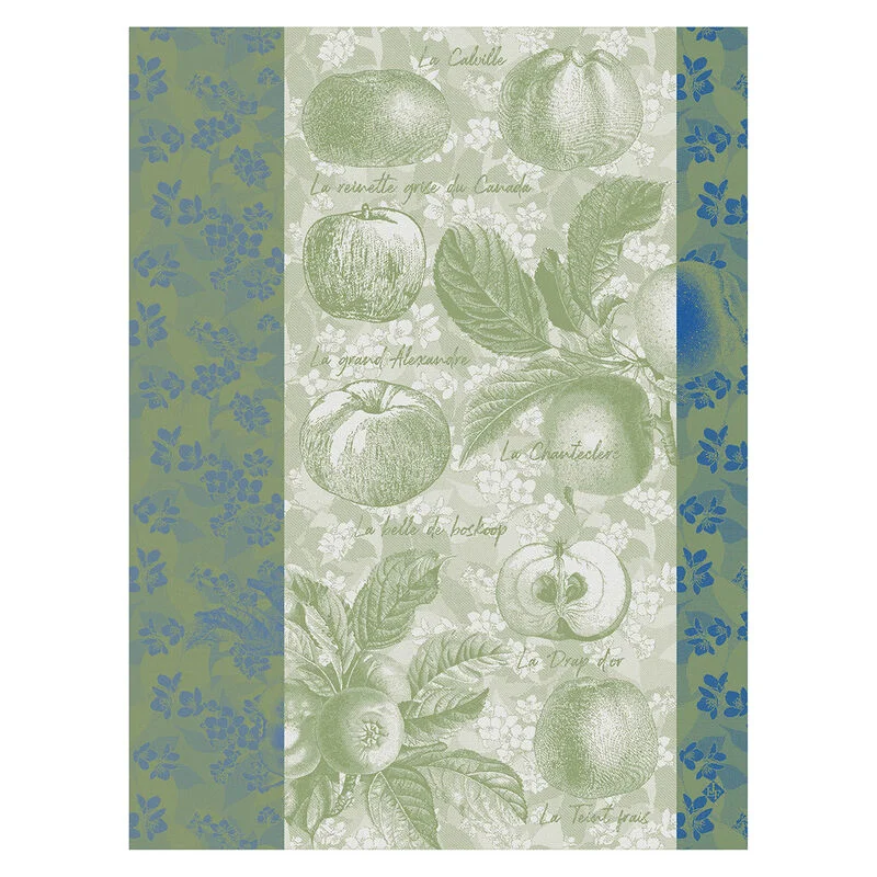 Jacquard Francais Tea Towel Pommes À Croquer 100% Cotton - Green / 24" x 31"