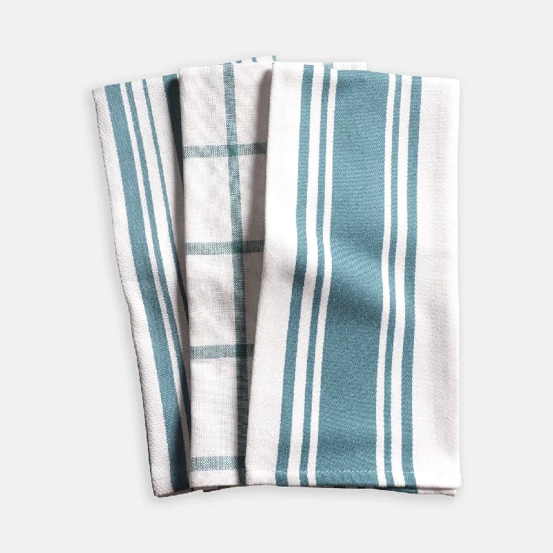 KAF Home Set of 3 Pantry Towels - Teal