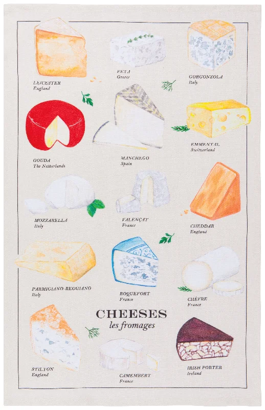 Now Designs Cotton Tea Towel - Les Fromages