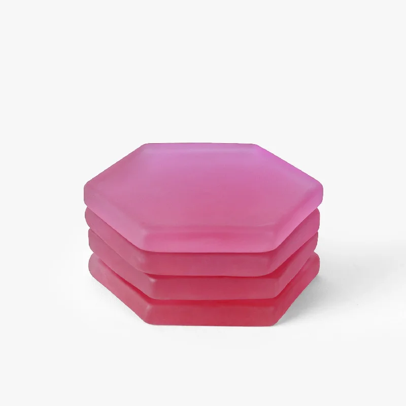 Passion Pink Hexagon Coasters (10x10x1 cm)