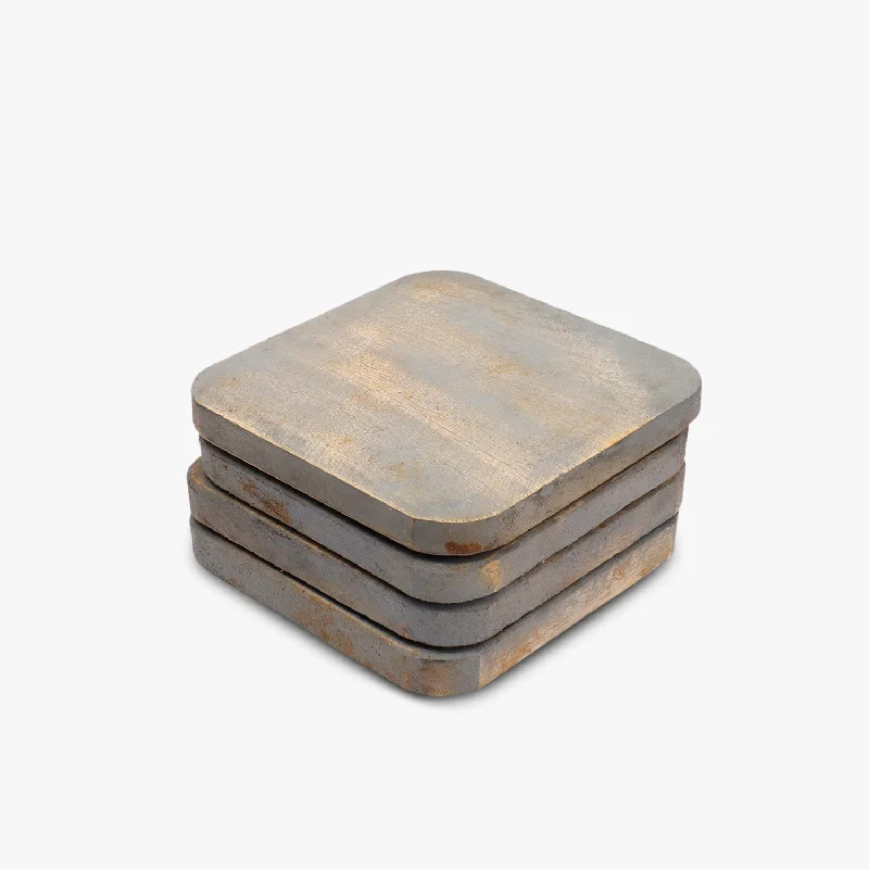 Rustic Charm Wood Distressed Coaster (10x10x0.7 Cm)