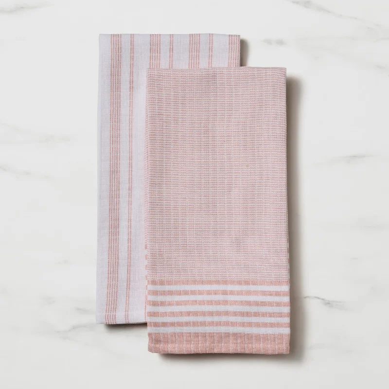 Salisbury & Co Marine Tea Towel Set of 2 Dusty in Pink