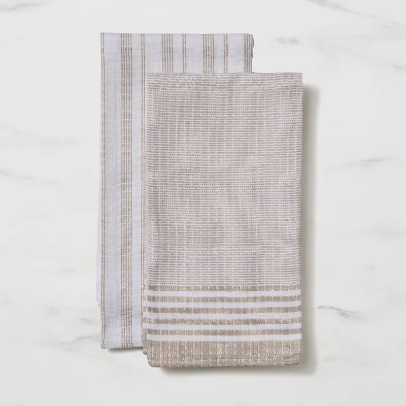 Salisbury & Co Marine Tea Towel Set of 2 in White/Grey