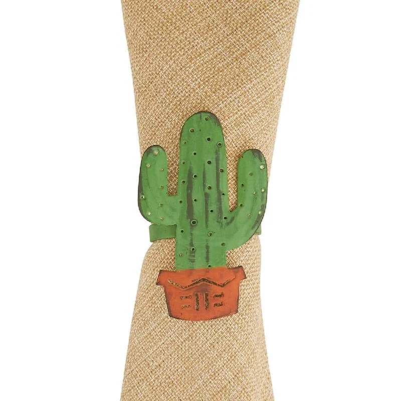 Southwestern Metal Cactus Napkin Rings