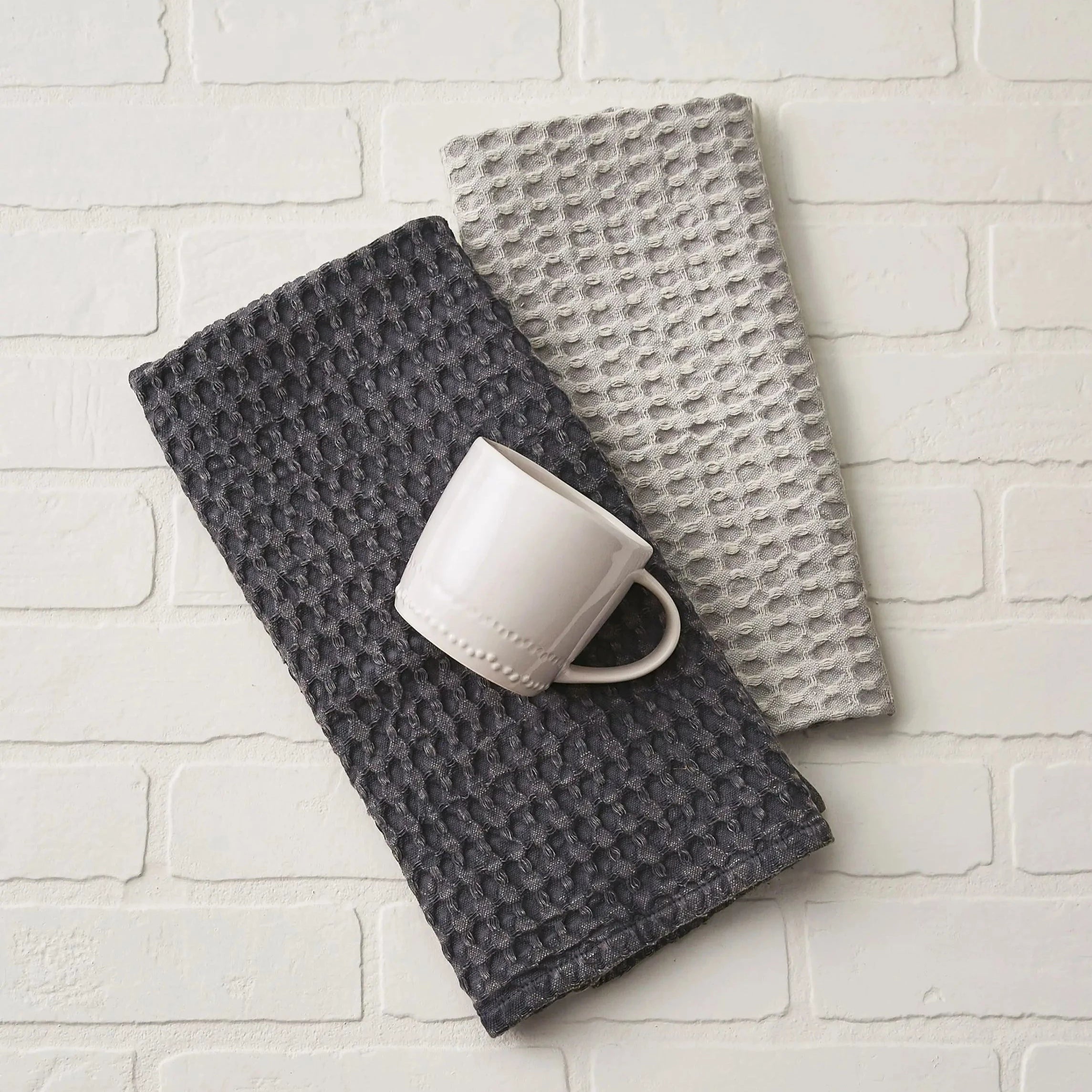 Split P Cotton Waffle Weave Towel - Slate