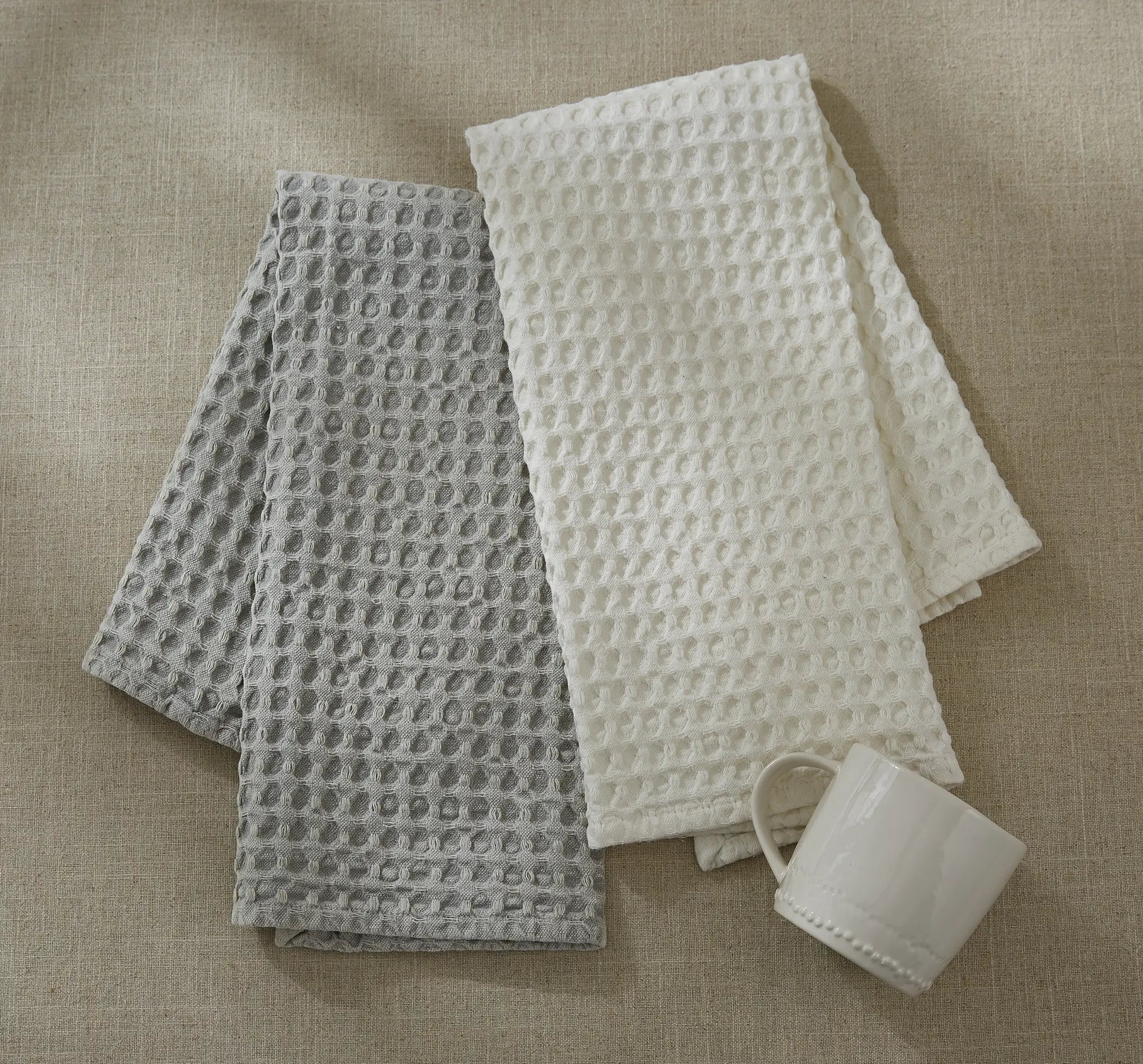 Split P Cotton Waffle Weave Towel - Sterling