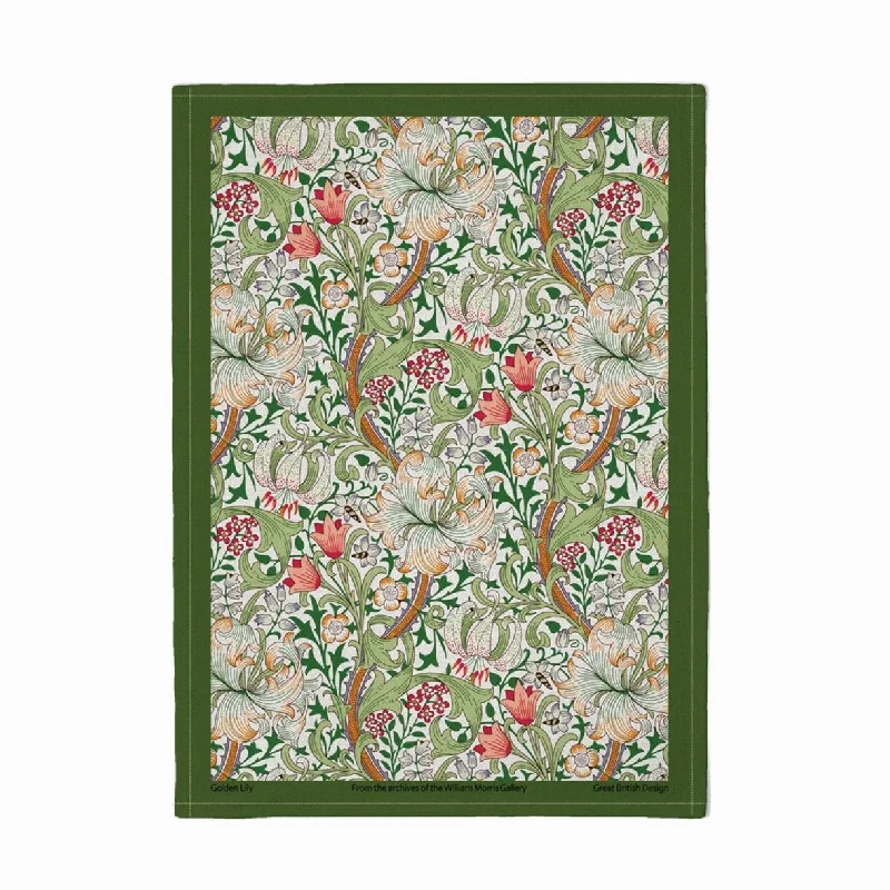 William Morris Cotton Tea Towel - Golden Lily