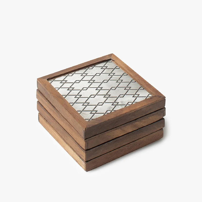 Wooden Framed Coasters (10x10x1  Cm)