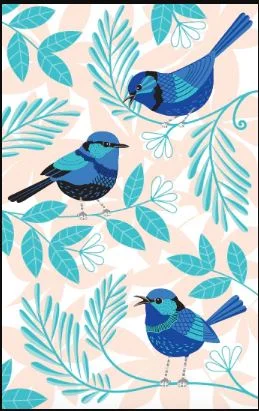 Allgifts Australia Tea Towel - Blue Wren