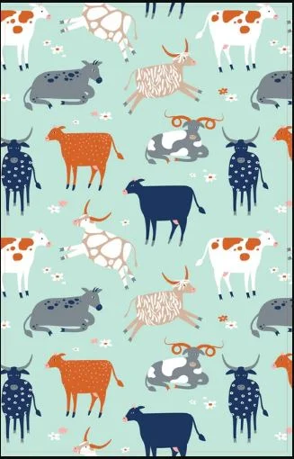 Allgifts Australia Tea Towels - Green Cows