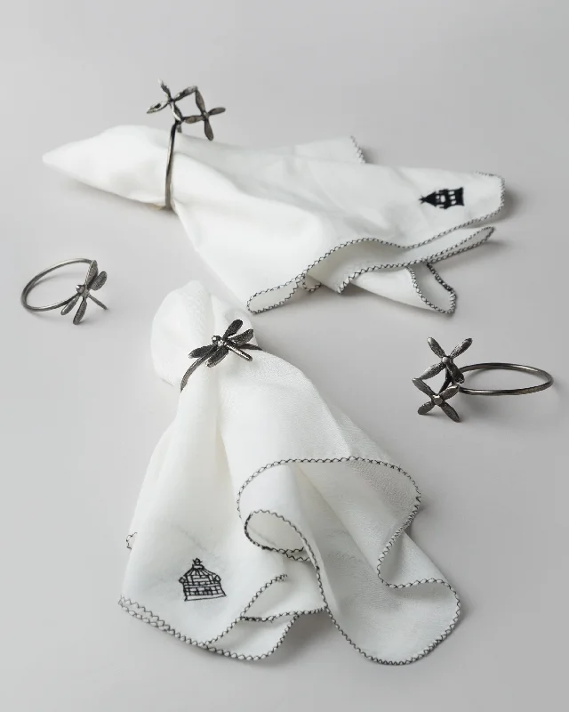 Garden Napkin Rings (Set Of 4) - Silver