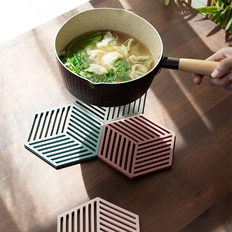 Geometric Silicone Pan Trivets (5pc)