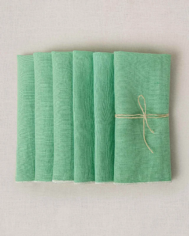 Verandah Cocktail Napkins (Set of 6) - Aqua & Charcoal