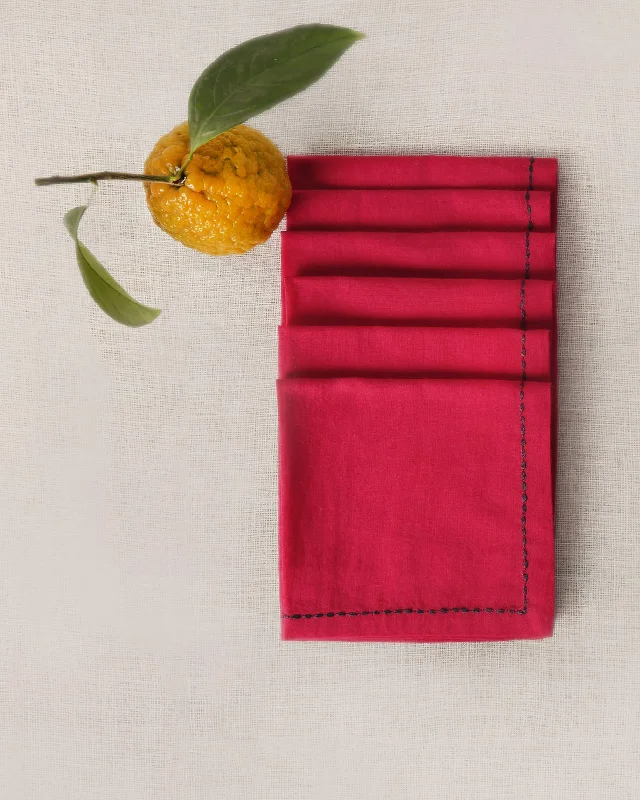 Verandah Cocktail Napkins (Set of 6) - Fuchsia