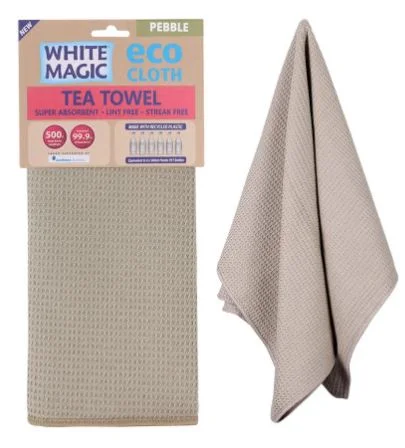 White Magic - Eco Cloth Tea Towel - Pebble